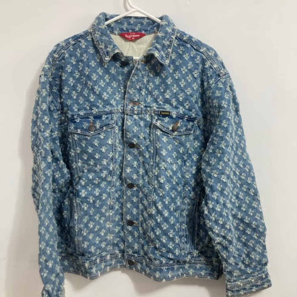Supreme Blue Patterned Denim Jacket - image 2